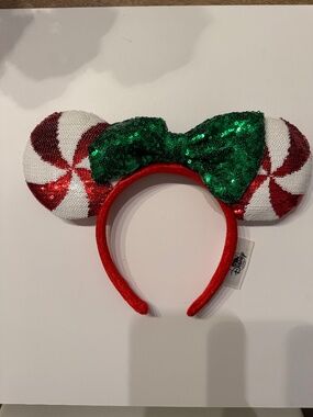Disney Parks Peppermint Candy Cane Minnie Ears